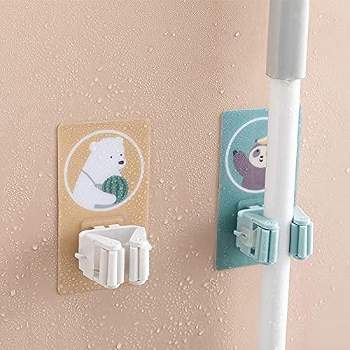 Mop Broom Holder-Wall Mounted Cartoon Mop, Broom Holders(Pack of 2)