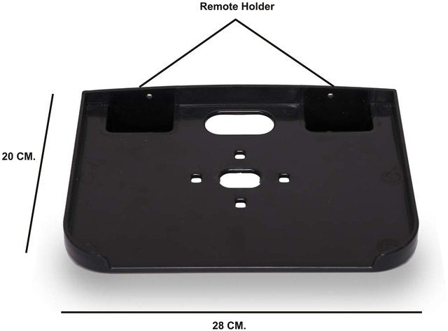 Black Pvc Set Top Box Stand With 2 Remote Holder